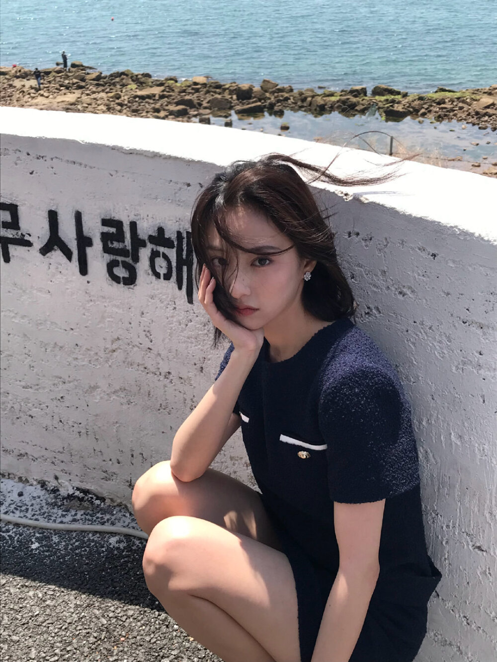 胡连馨海边旅游素颜自拍[3]