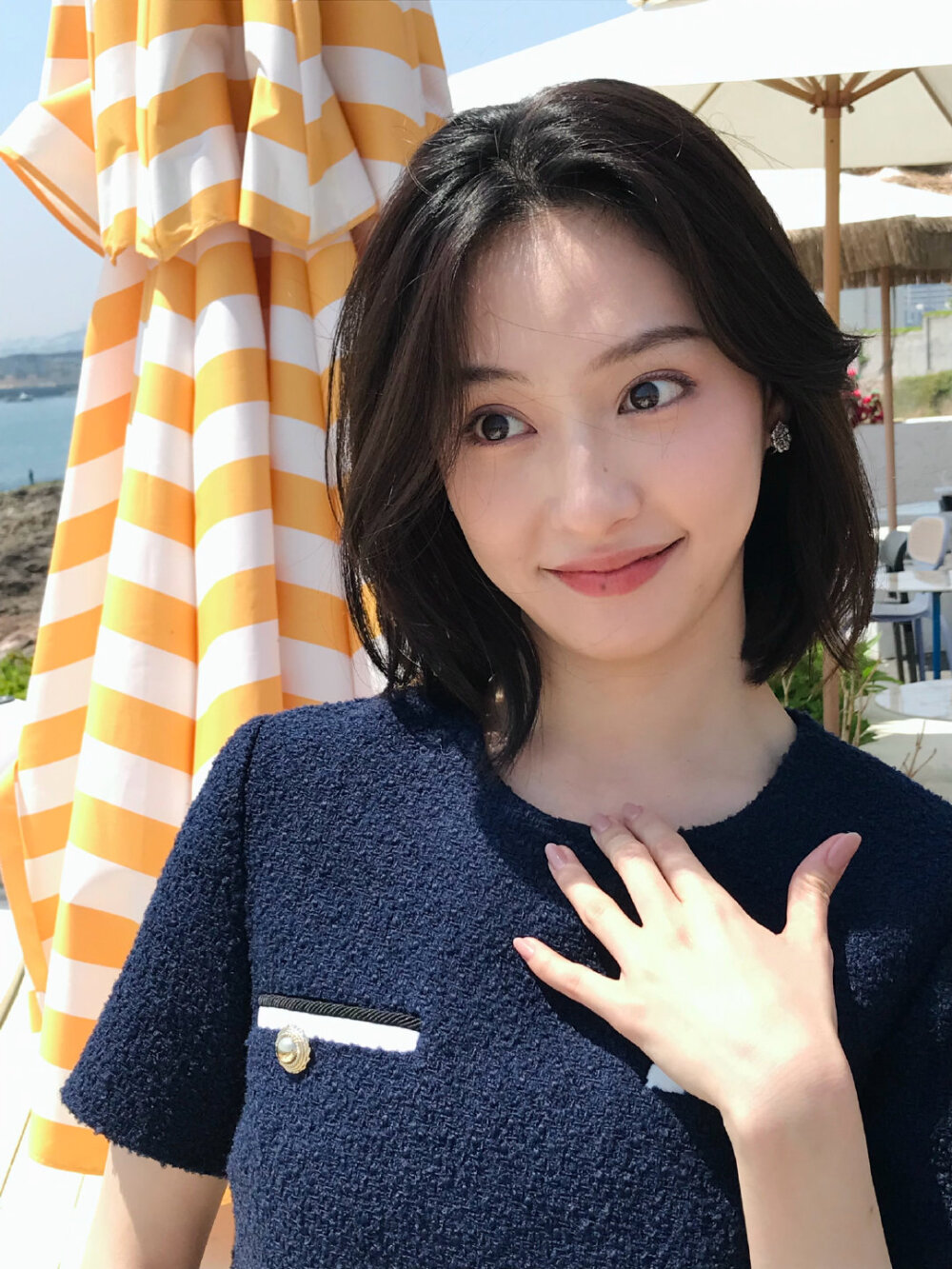 胡连馨海边旅游素颜自拍[9]